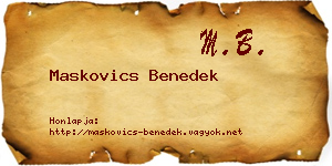 Maskovics Benedek névjegykártya